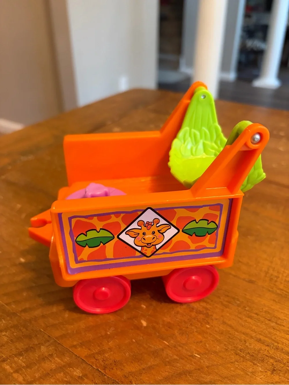 Fisher Price Little People orange zoo/safari train car as is